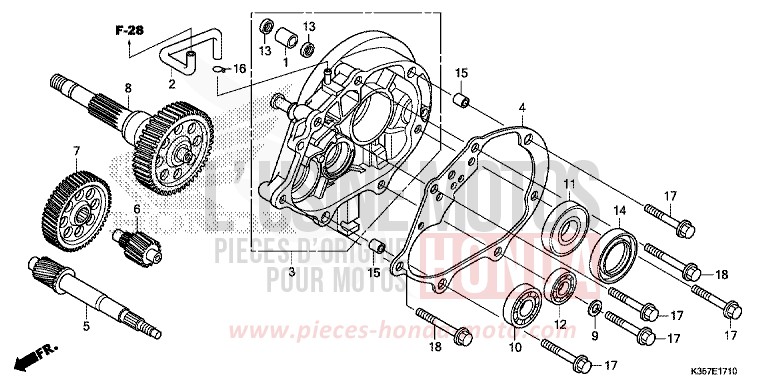 TRANSMISSION for PCX 125 PEARL SIENA RED (R320) from 2017